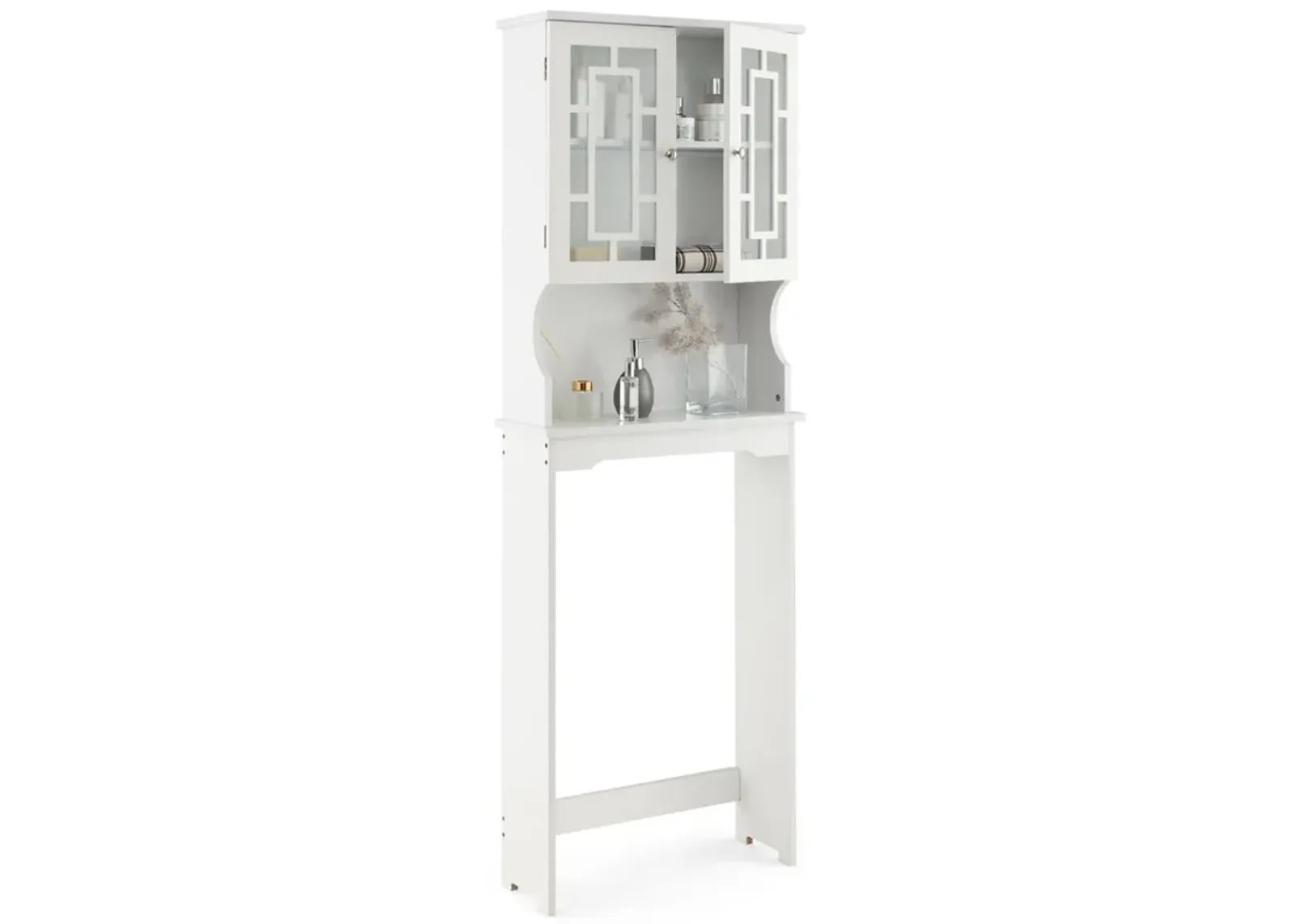 Costway Bathroom Spacesaver Over the Toilet Door Storage Cabinet Tower Organizer White