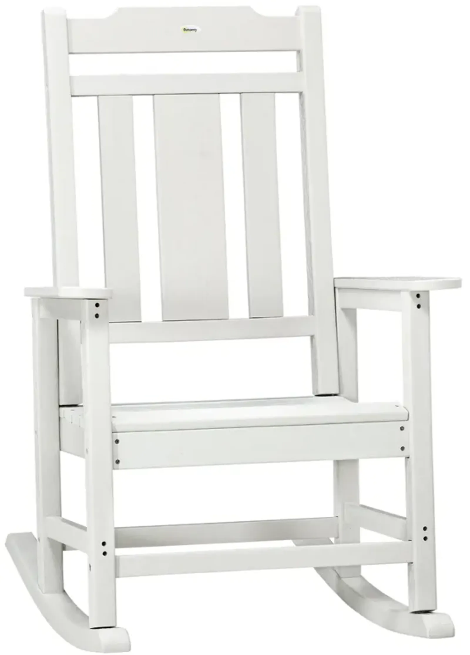 Light Gray Outdoor Rocker: HDPE Slatted Rocking Chair with Armrests