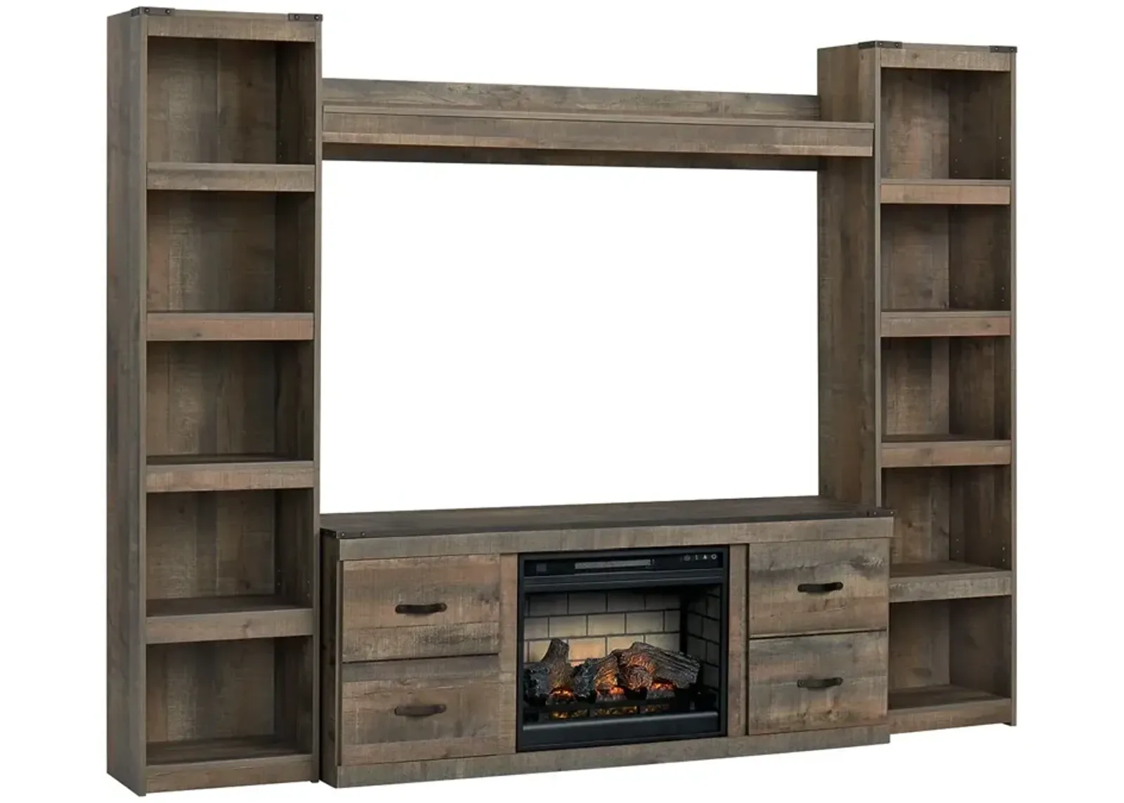 Trinell 4-Piece Entertainment Center with Electric Fireplace