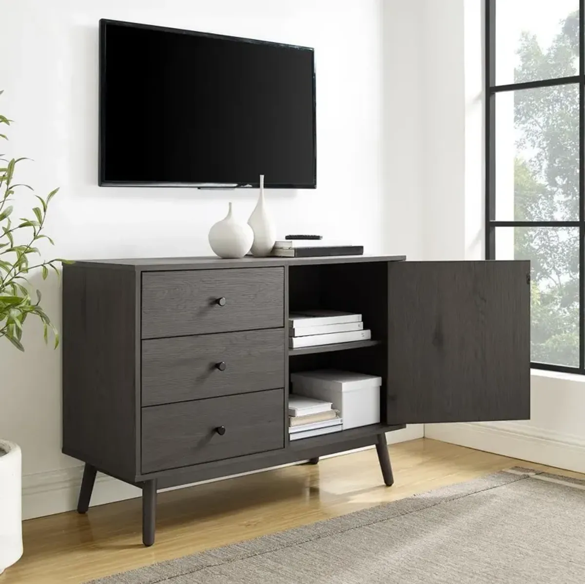 Lucas Media Console Gray