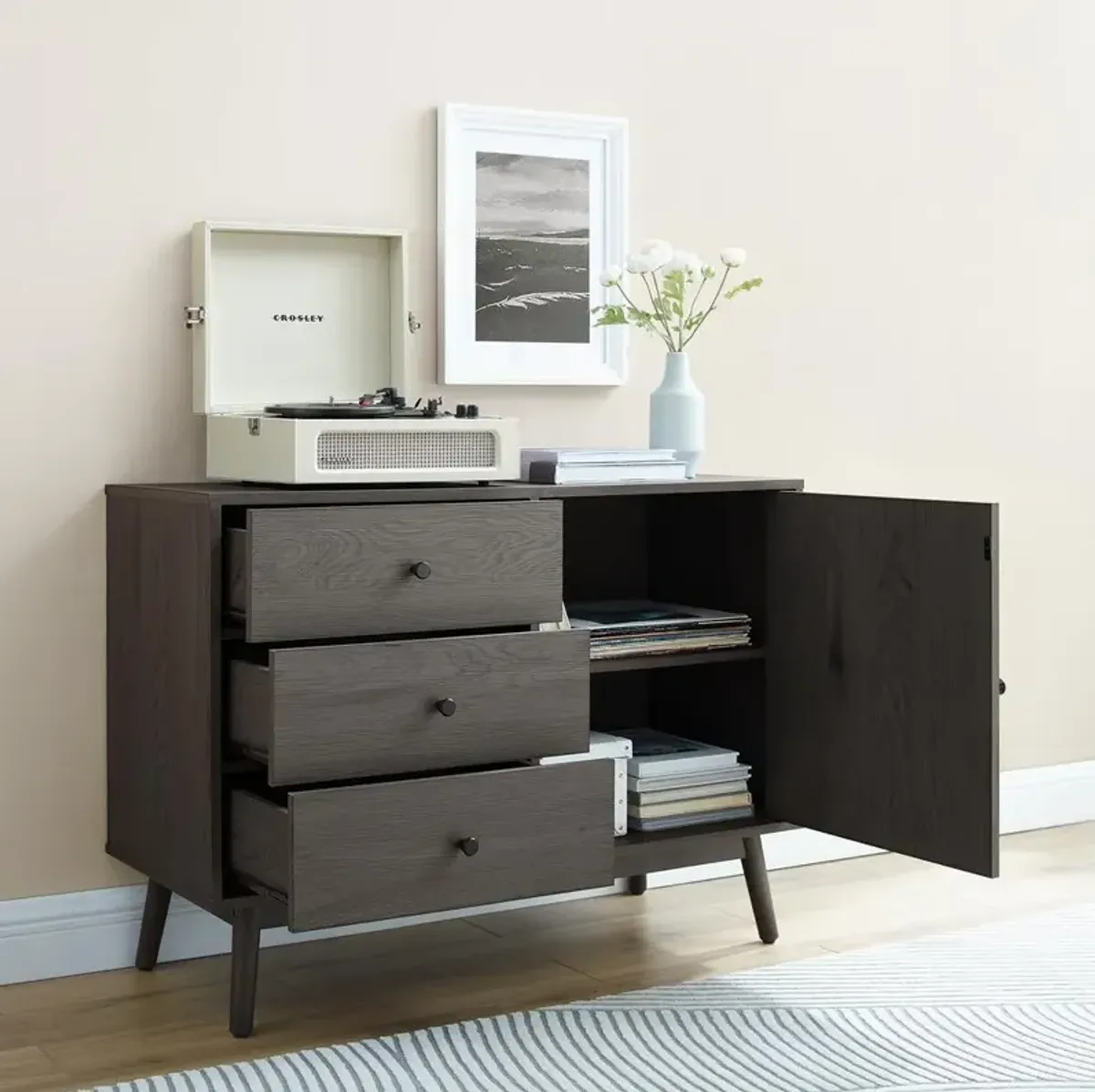 Lucas Media Console Gray