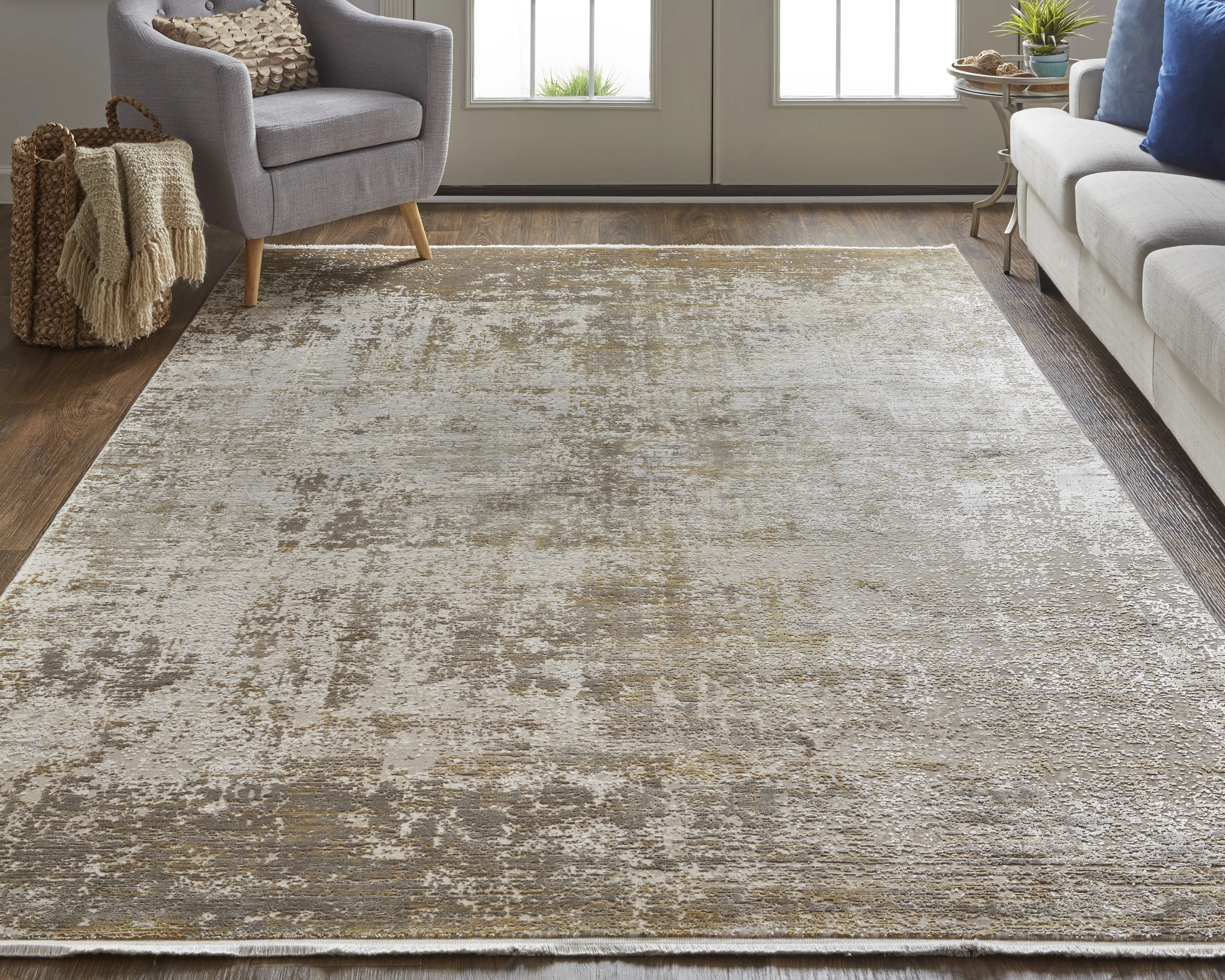 Cadiz 39FWF Taupe/Ivory/Gold 3'1" x 10' Rug