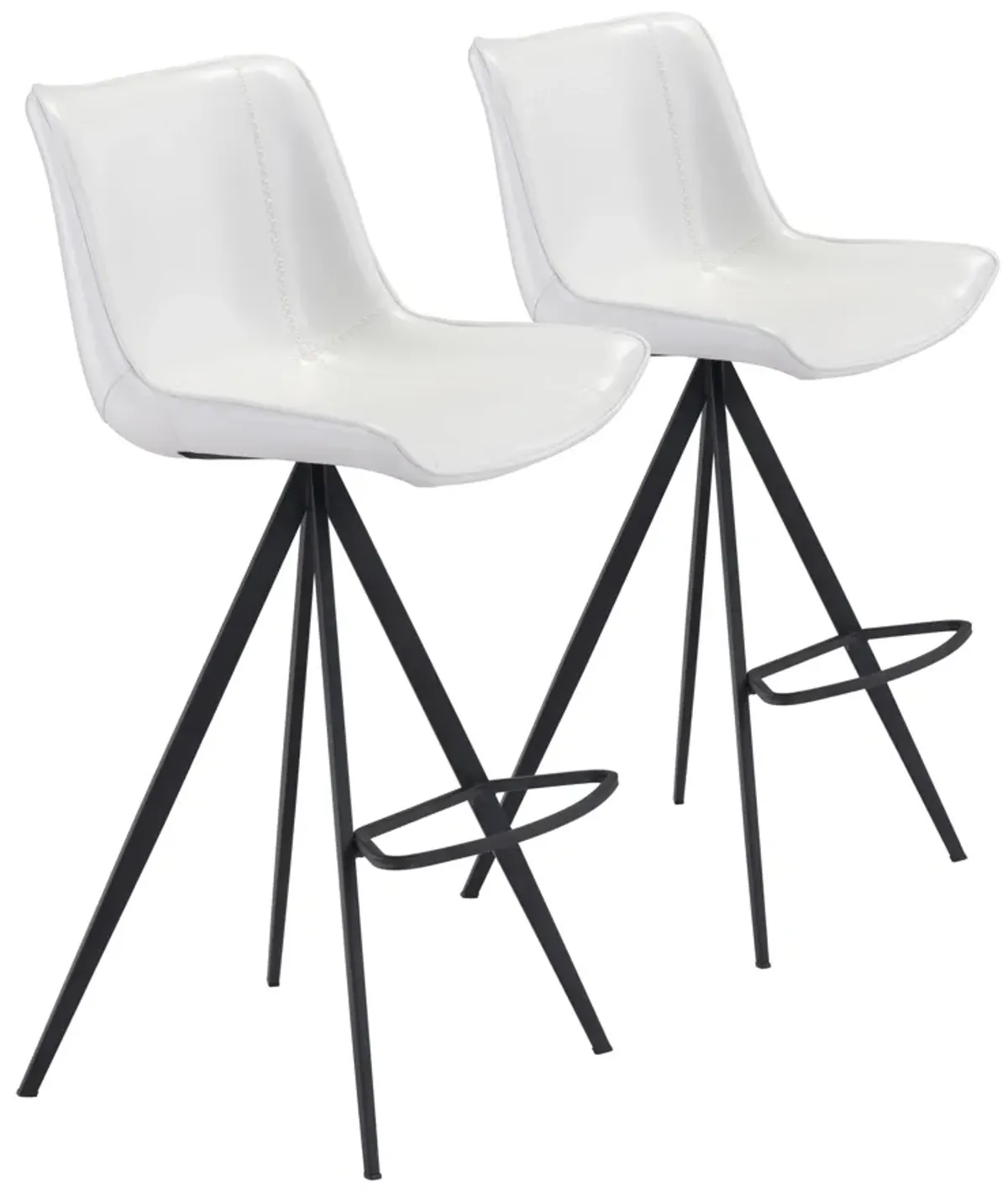 Aki Barstool (Set of 2) White & Black