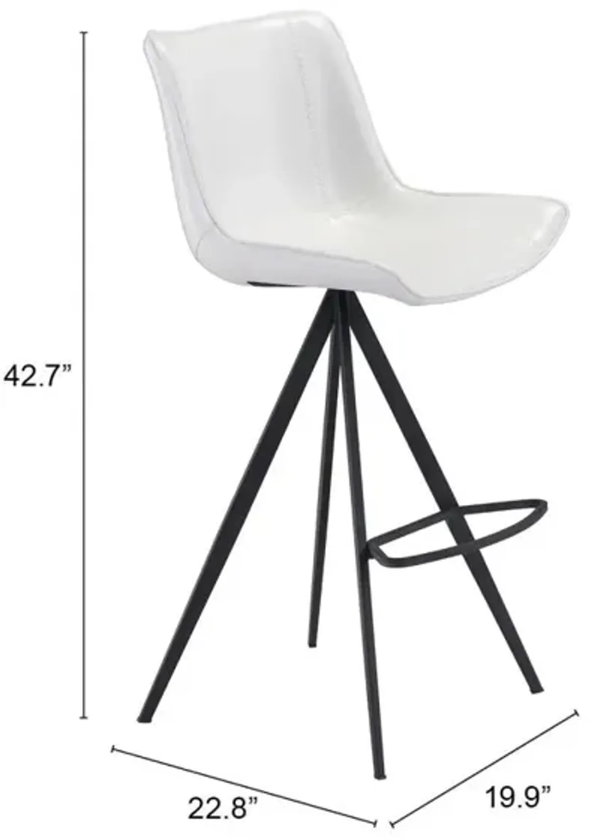 Aki Barstool (Set of 2) White & Black