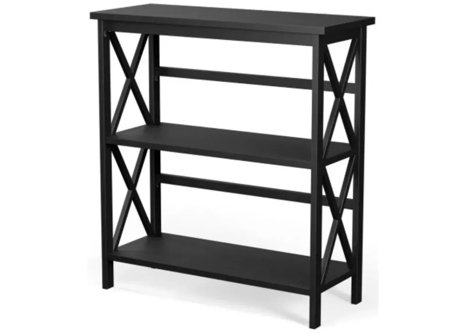 3-Tier Bookshelf Wooden Open Storage Bookcase for Home Office