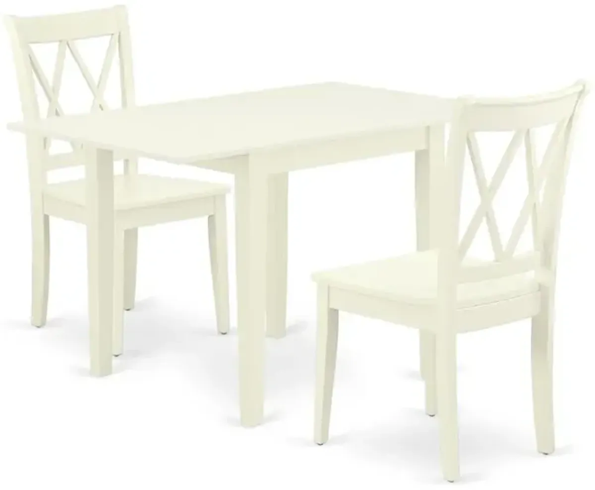 Dining Room Set Linen White, NDCL3-LWH-W