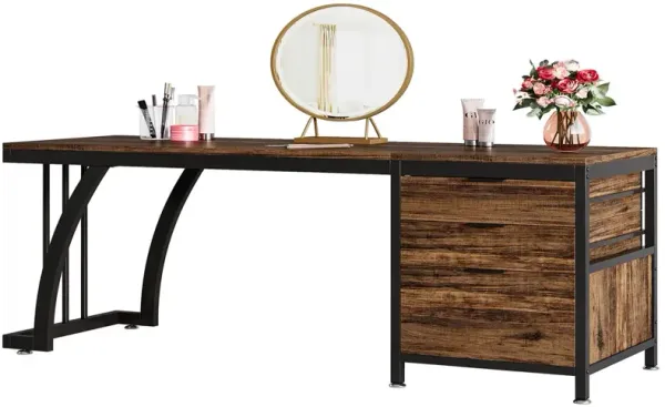 storage computer desk, study desk with 3 drawers, workbench, suitable for home office and study