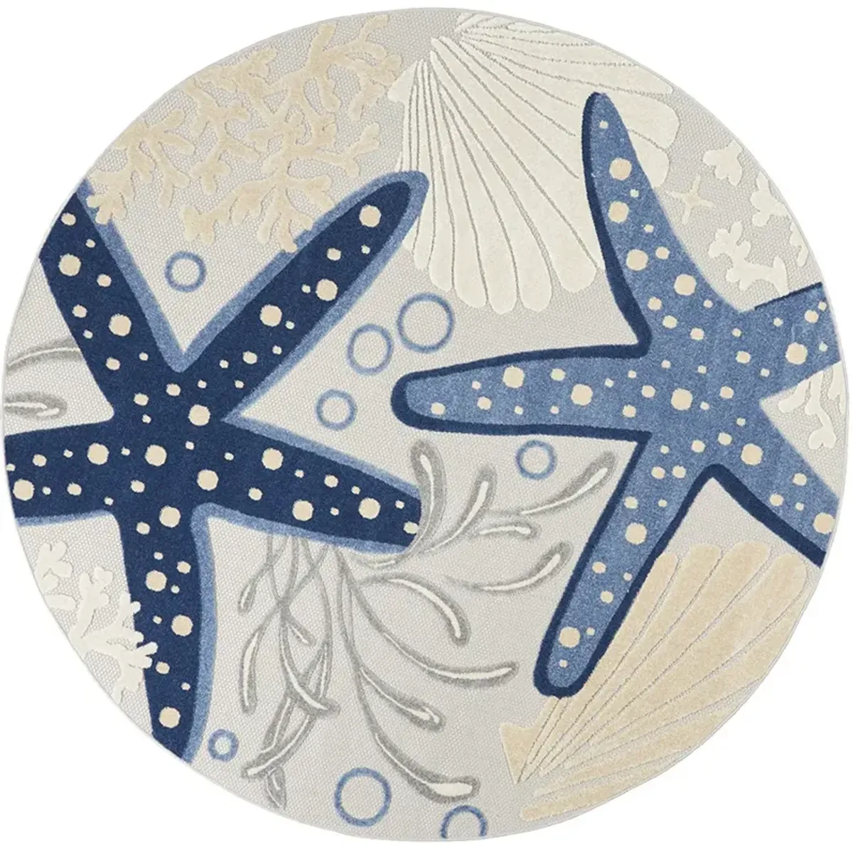 Aloha ALH24 Blue/Gray 5'3" x Round Rug