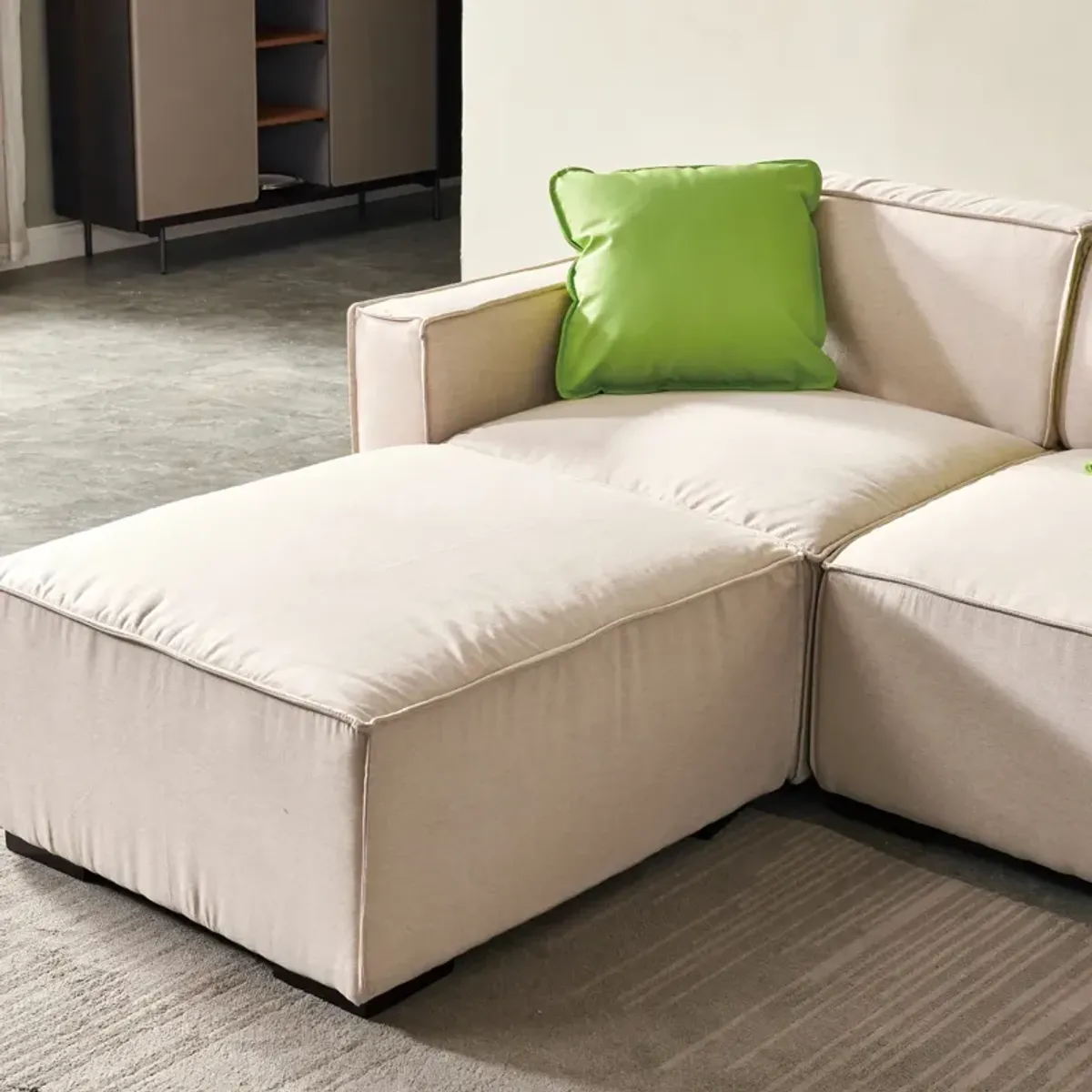 Modular Sofa L Shaped With Convertible Ottoman Chaise