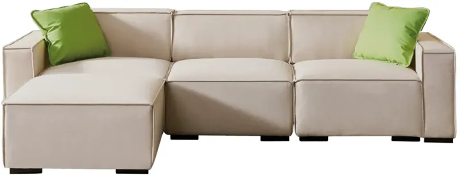 Modular Sofa L Shaped With Convertible Ottoman Chaise