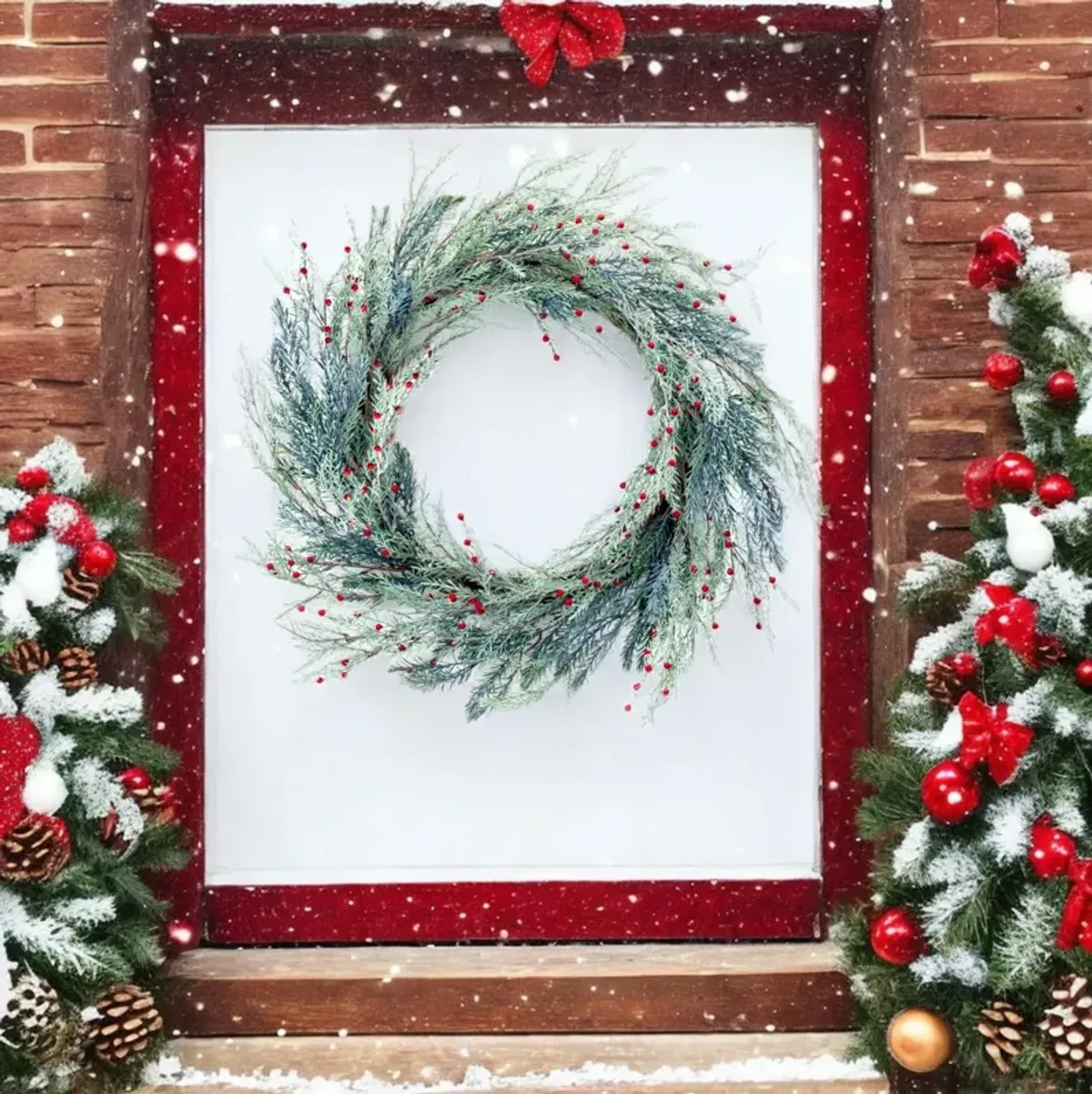 Pine Wreath for Holiday and Winter Home Décor