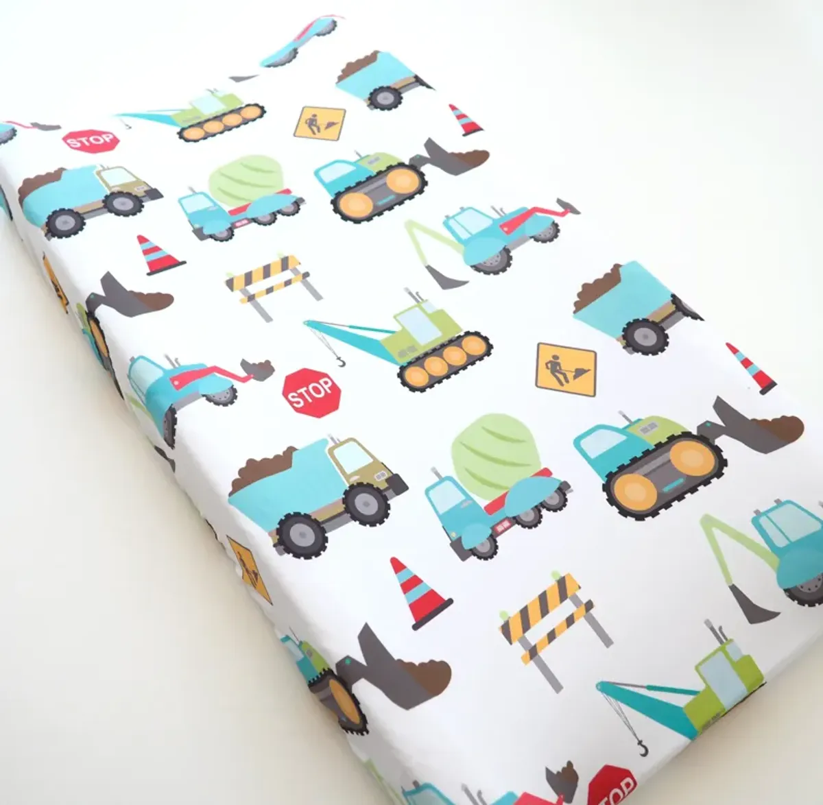 Baby Changing Pad Cover - Construction Trucks