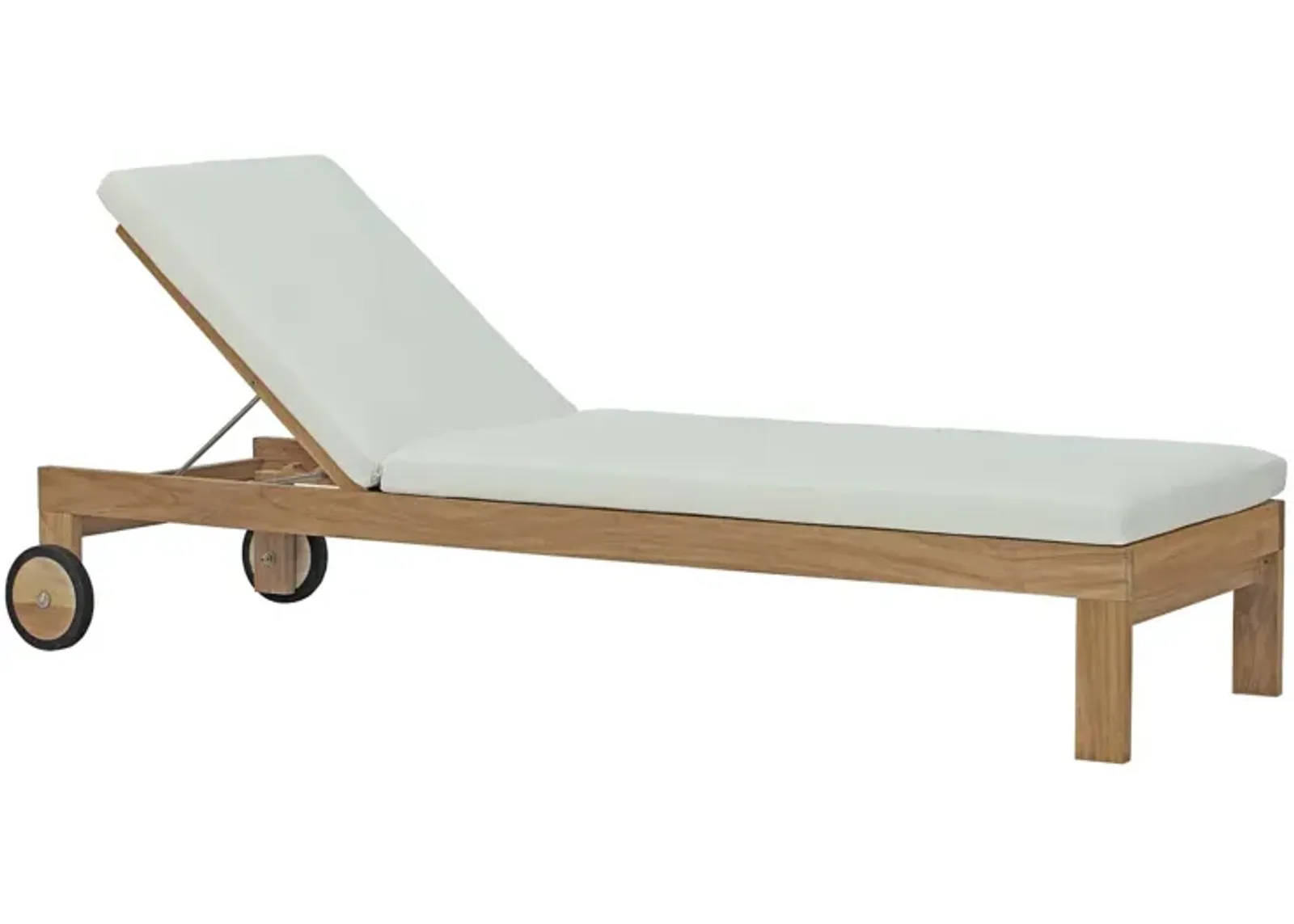 Upland Outdoor Patio Teak Chaise - Natural White