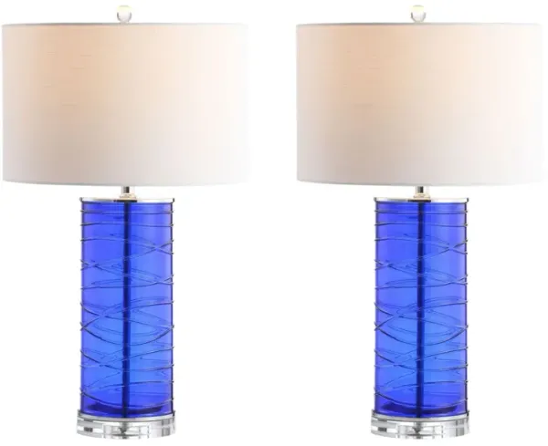 Cole Modern Fused Glass Cylinder LED Table Lamp (Set of 2)