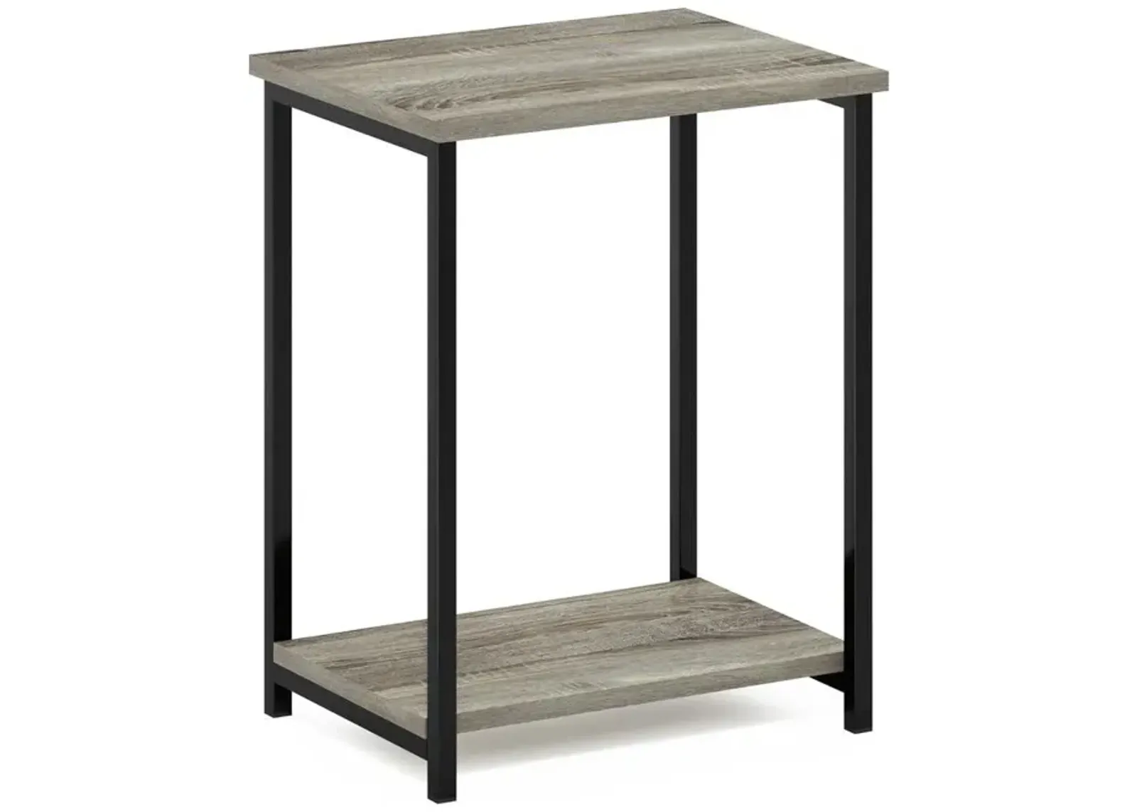 Furinno Simplistic Industrial Metal Frame End Table, 1-Pack, French Oak