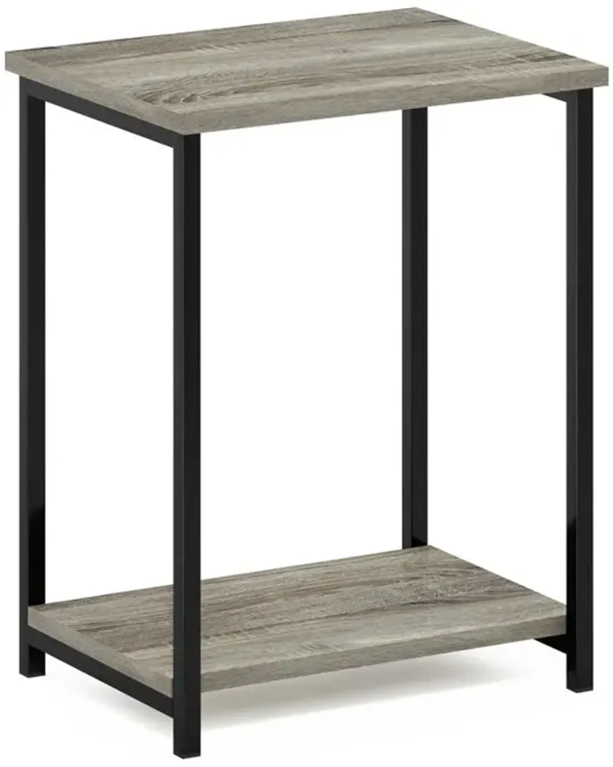 Furinno Simplistic Industrial Metal Frame End Table, 1-Pack, French Oak