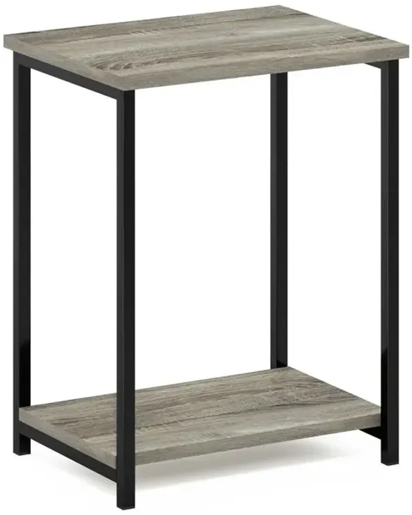 Furinno Simplistic Industrial Metal Frame End Table, 1-Pack, French Oak