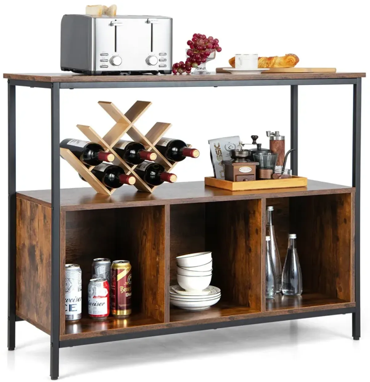 Modern Kitchen Buffet Sideboard with 3 Compartments