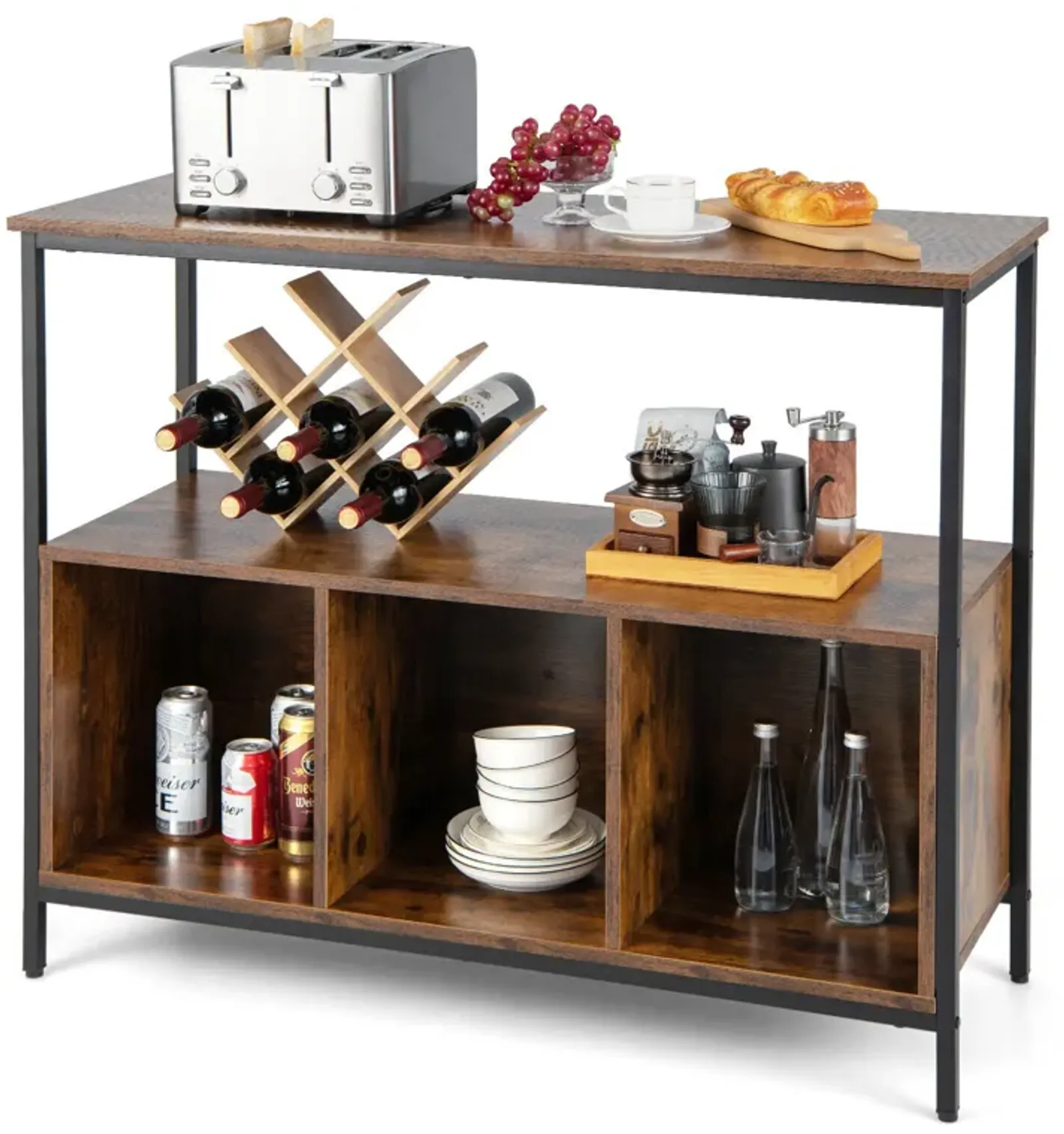 Modern Kitchen Buffet Sideboard with 3 Compartments