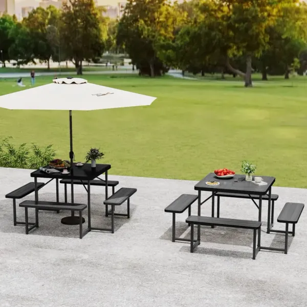 4–8 Person Outdoor Picnic Table Bench Set – Ideal for Garden or Patio
