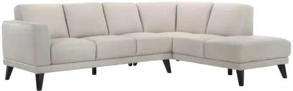 New Classic Furniture Furniture Altamura 2-Piece Solid Wood and Leather Sectional - Beige