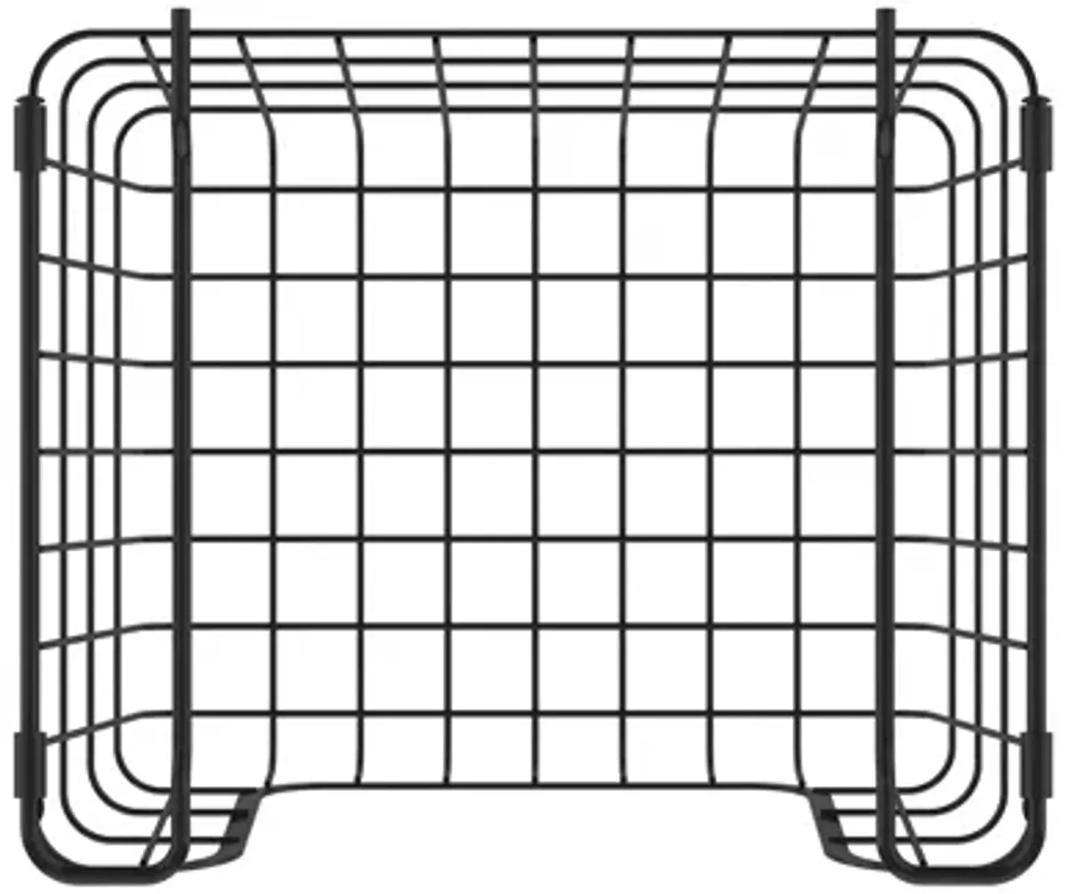 Oceanstar Stackable Metal Wire Storage Basket Set for Pantry, Countertop, Kitchen or Bathroom � Black, Set of 3