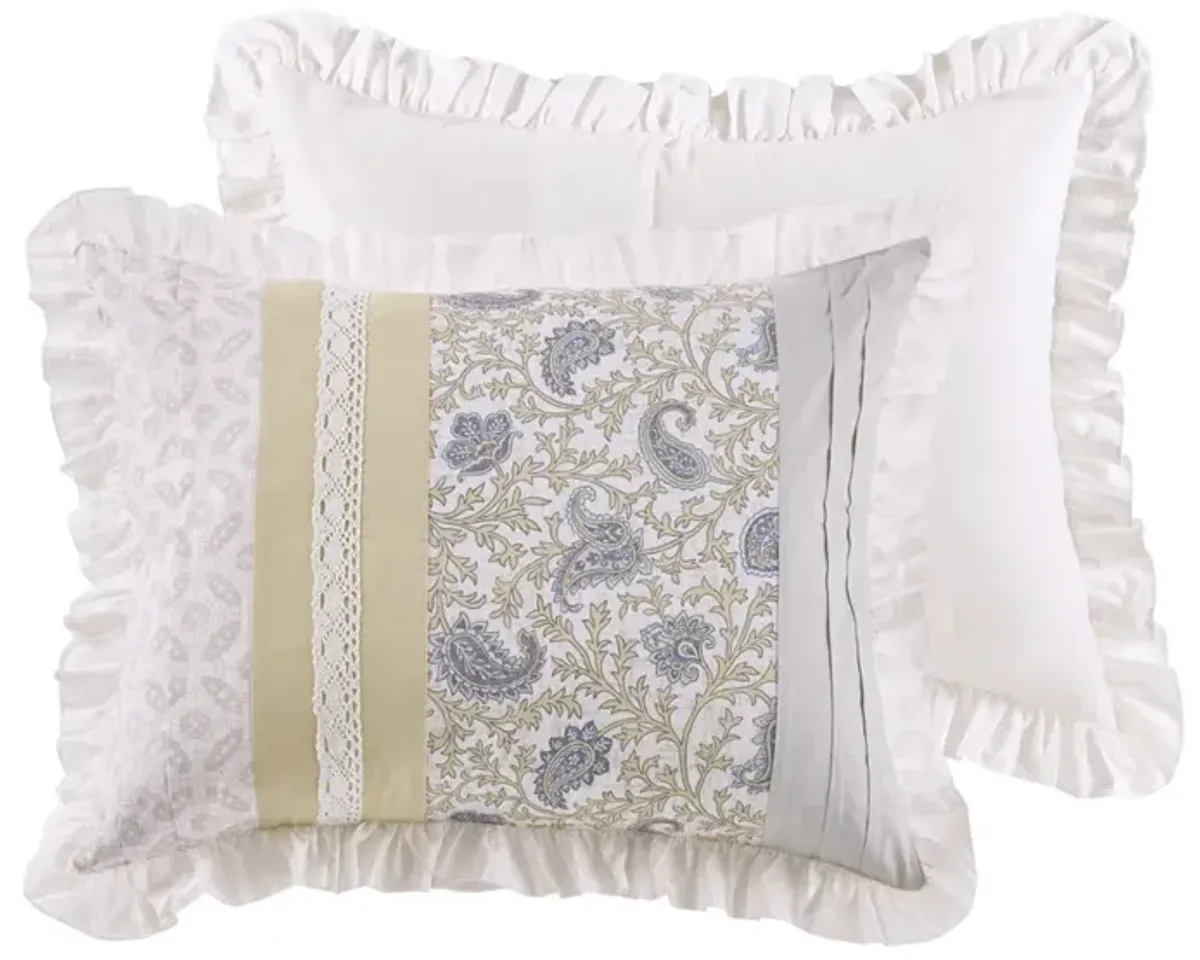 Gracie Mills Singleton 9-Piece Cotton Percale Comforter Set with Paisley Print