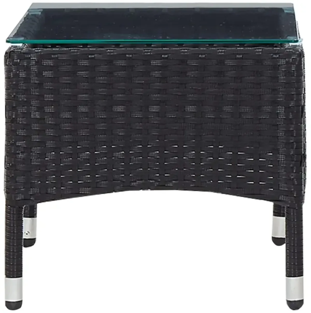 vidaXL Coffee Table Black 23.6"x15.7"x14.2" Poly Rattan