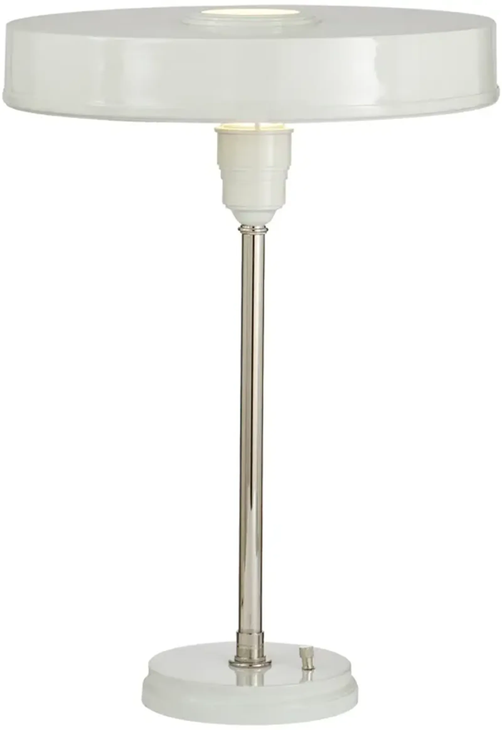 Carlo Table Lamp in Polished Nickel and Antique White