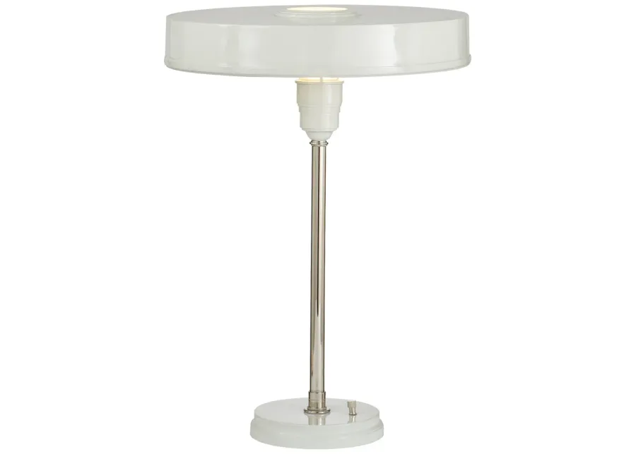 Carlo Table Lamp in Polished Nickel and Antique White