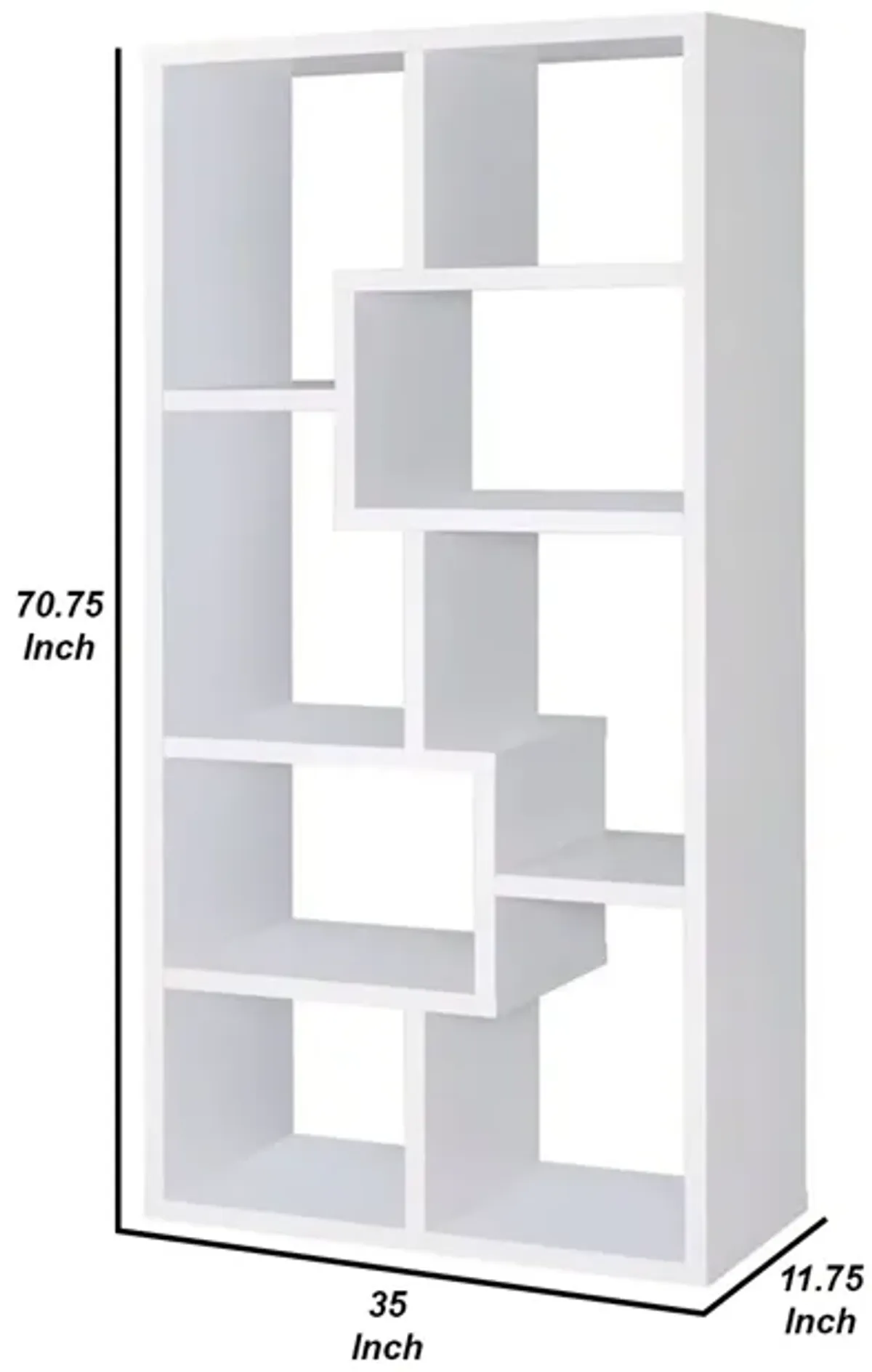 Mesmerizing Multiple Cubed Rectangular Bookcase, White-Benzara