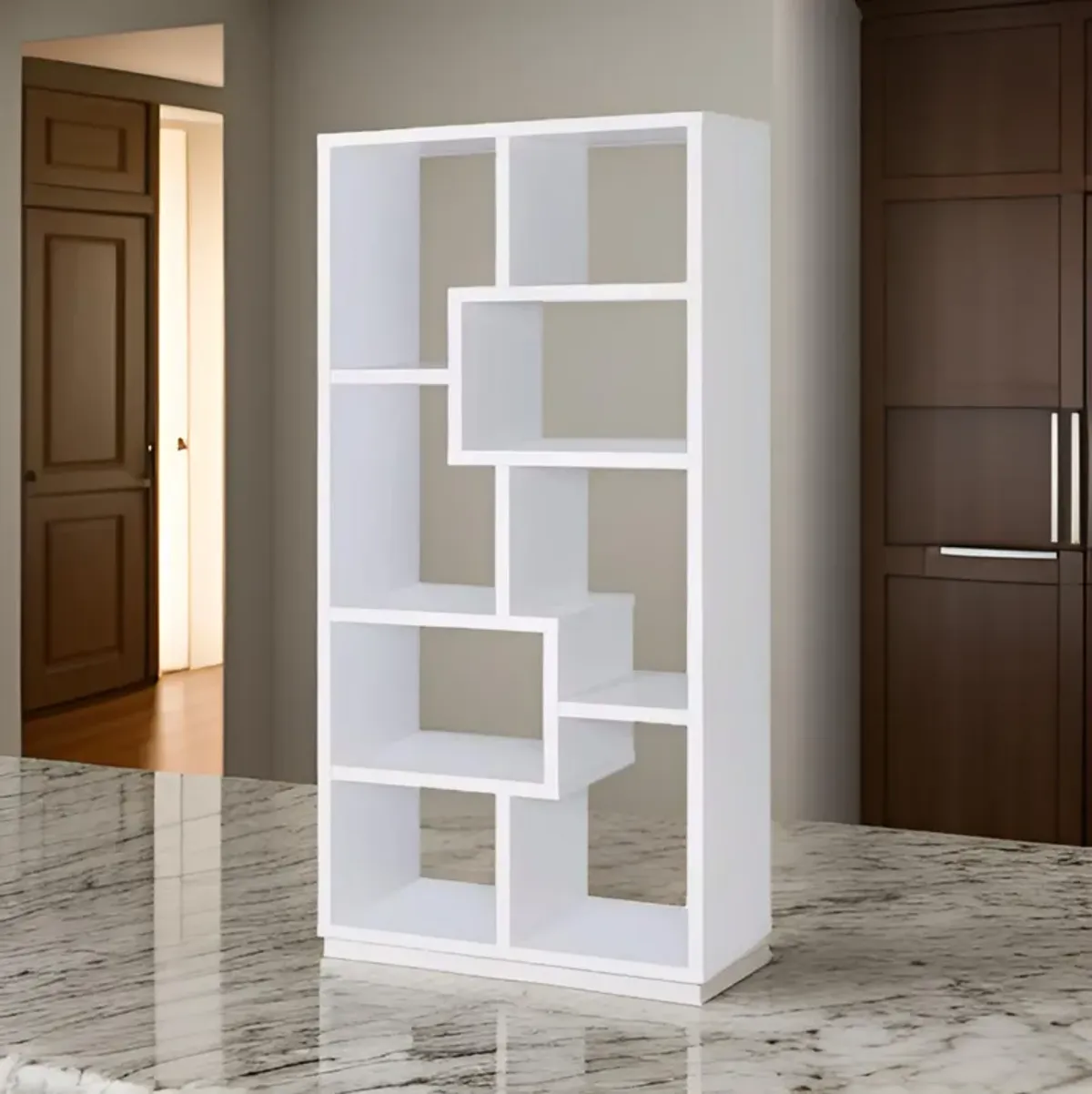 Mesmerizing Multiple Cubed Rectangular Bookcase, White-Benzara