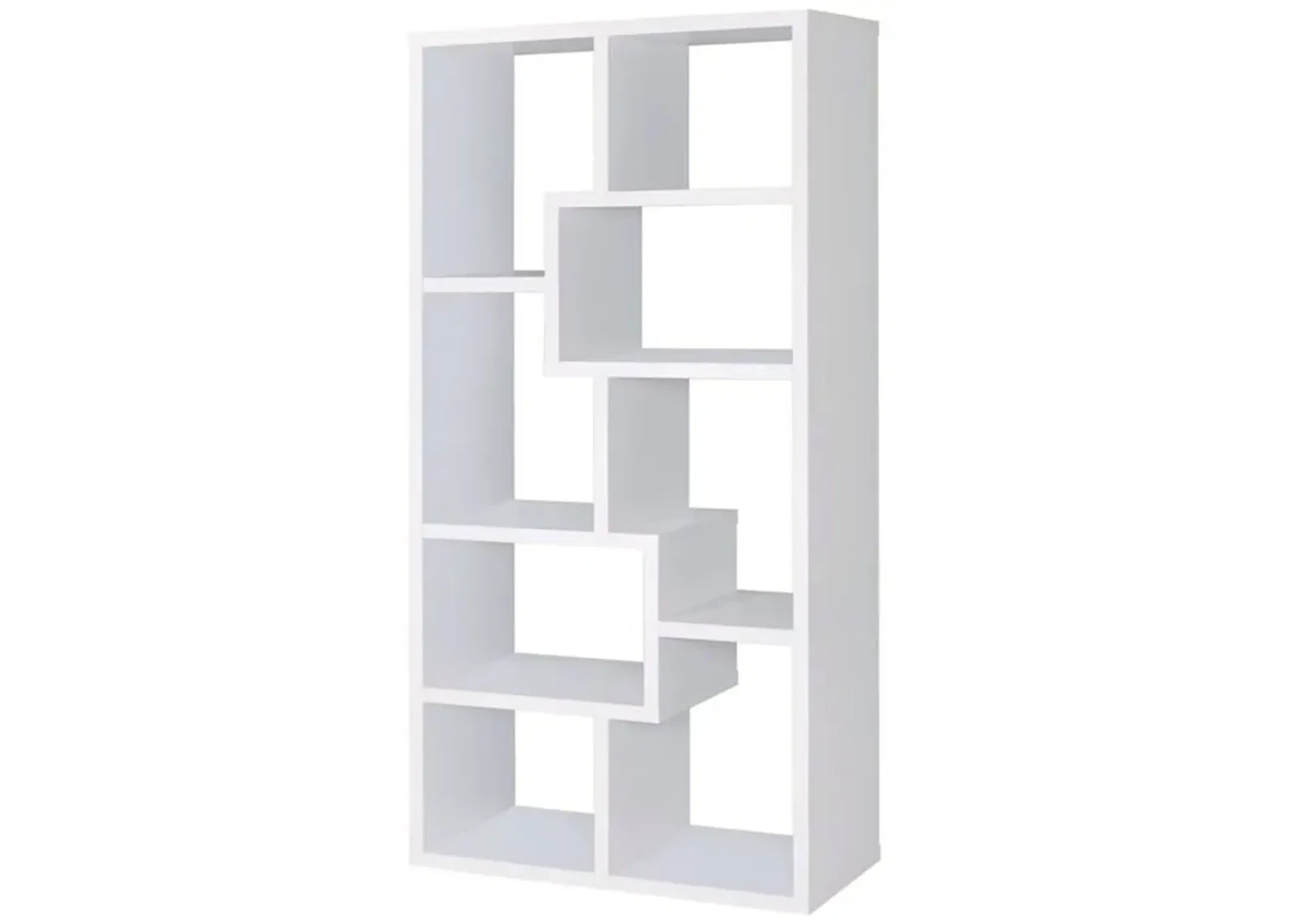 Mesmerizing Multiple Cubed Rectangular Bookcase, White-Benzara