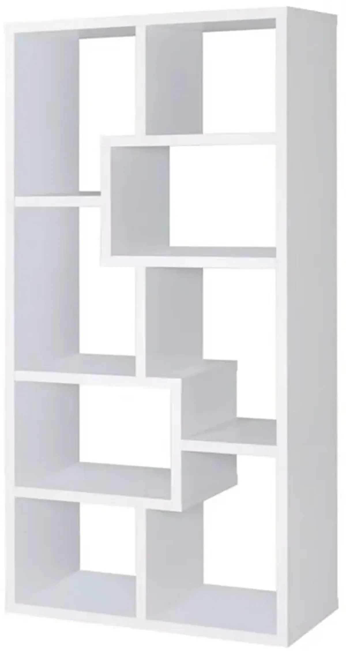 Mesmerizing Multiple Cubed Rectangular Bookcase, White-Benzara