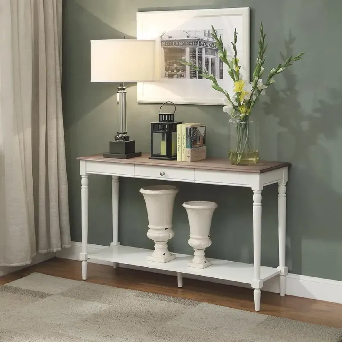 Convience Concept, Inc. French Country Console Table with Drawer and Shelf