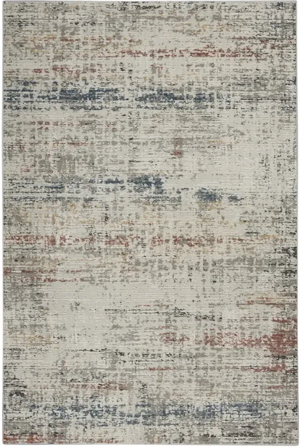 Rustic Textures RUS14 Light Gray/Multicolor 6' x 9' Rug