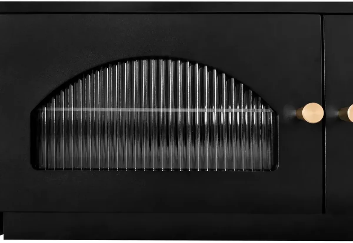 Merax Luxurious TV Stand with Fluted Glass Doors