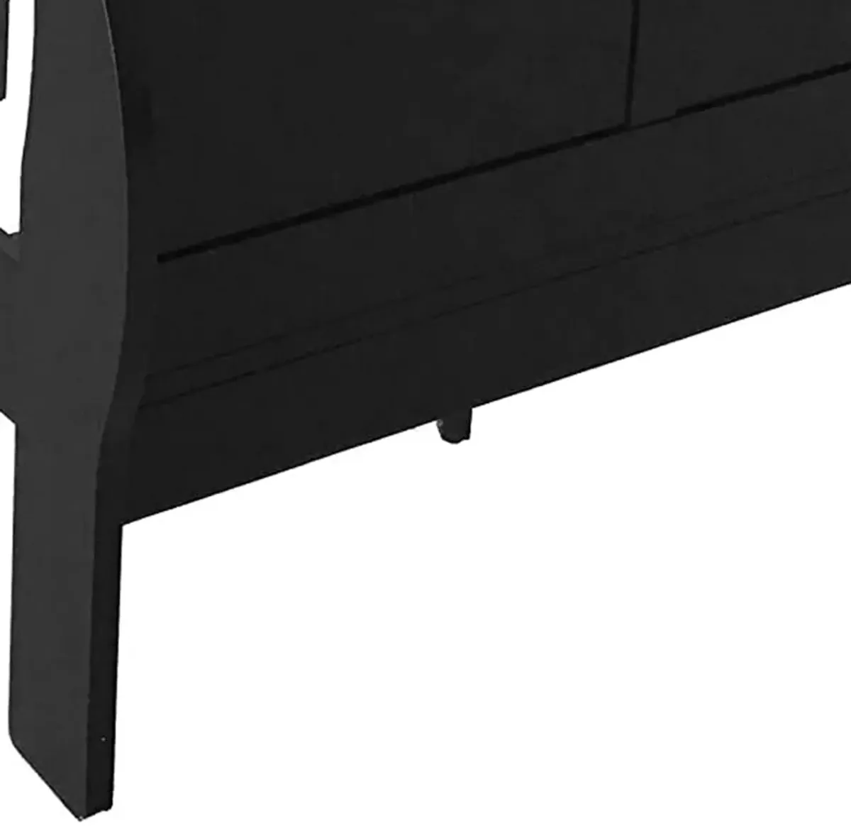 Paneled Eastern King Bed with Sleigh Headboard and Footboard, Black-Benzara