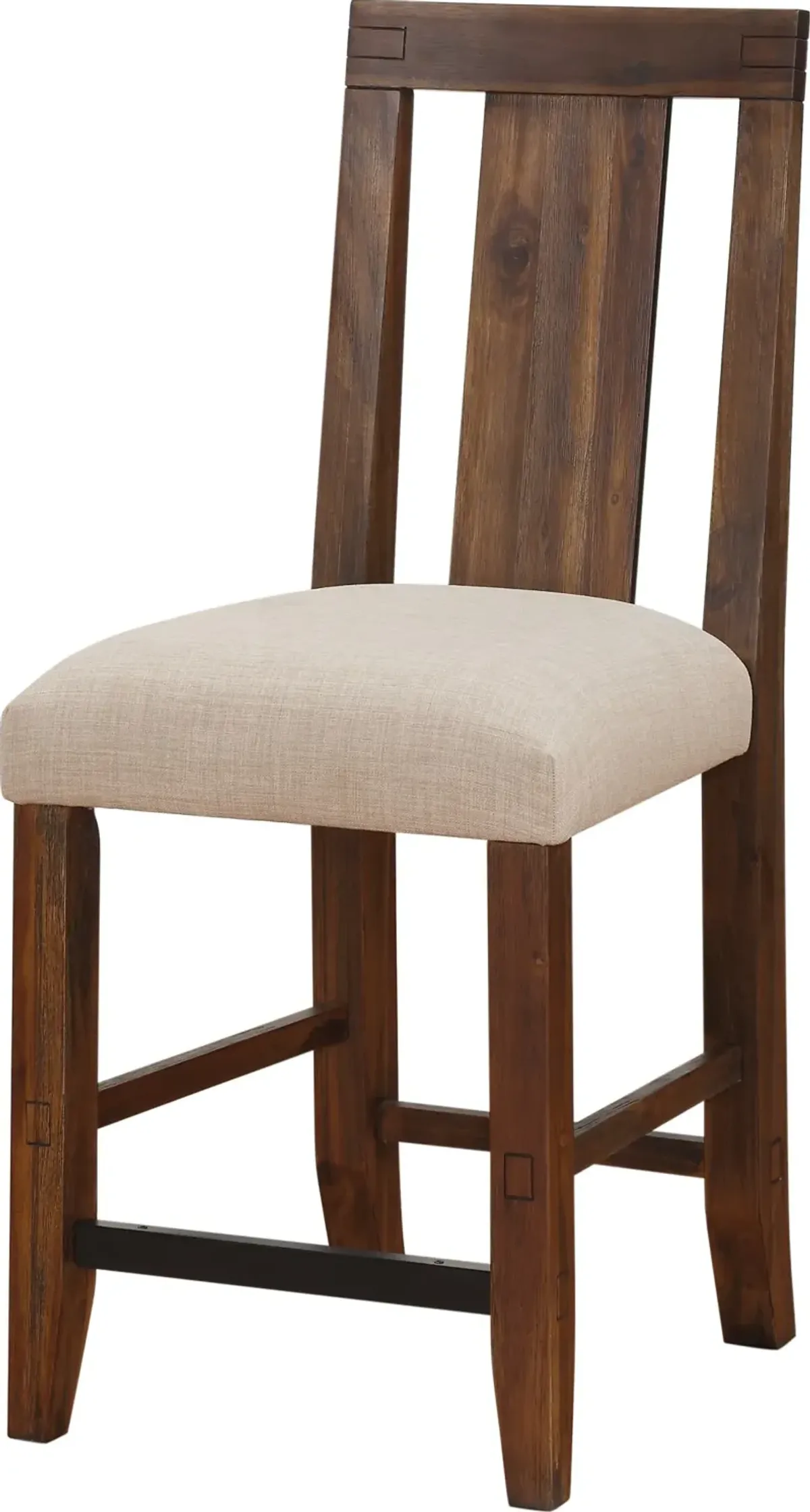 Meadow Solid Wood Upholstered Kitchen Counter Stool in Brick Brown - Set of 2