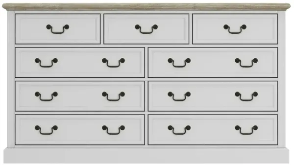 FUFU&GAGA Modern 9-Drawer Dresser with Spacious Storage for Bedroom & Living Room, (59" W x 33" H x 15.9" D), White