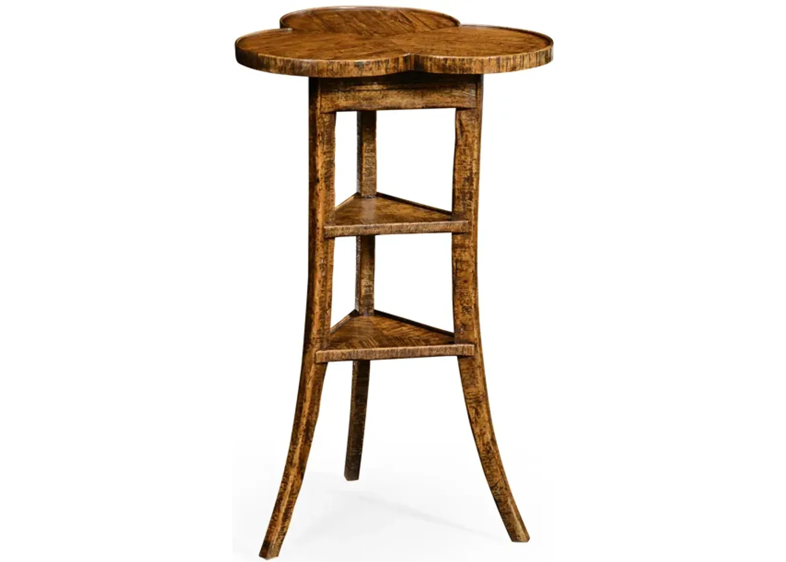 Country Walnut Trefoil Side Table