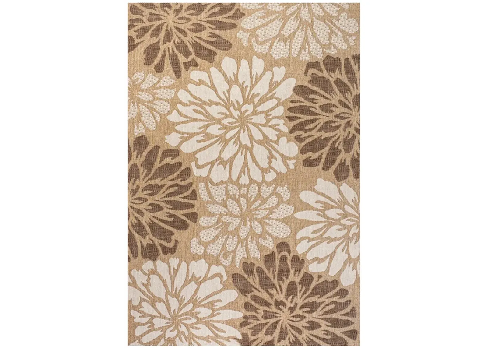 Zinnia Modern Floral Textured Weave Indoor/Outdoor Area Rug