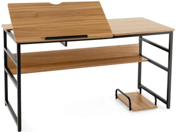 Hivvago 55 Inch Computer Desk with Tiltable Desktop for Drawing Writing