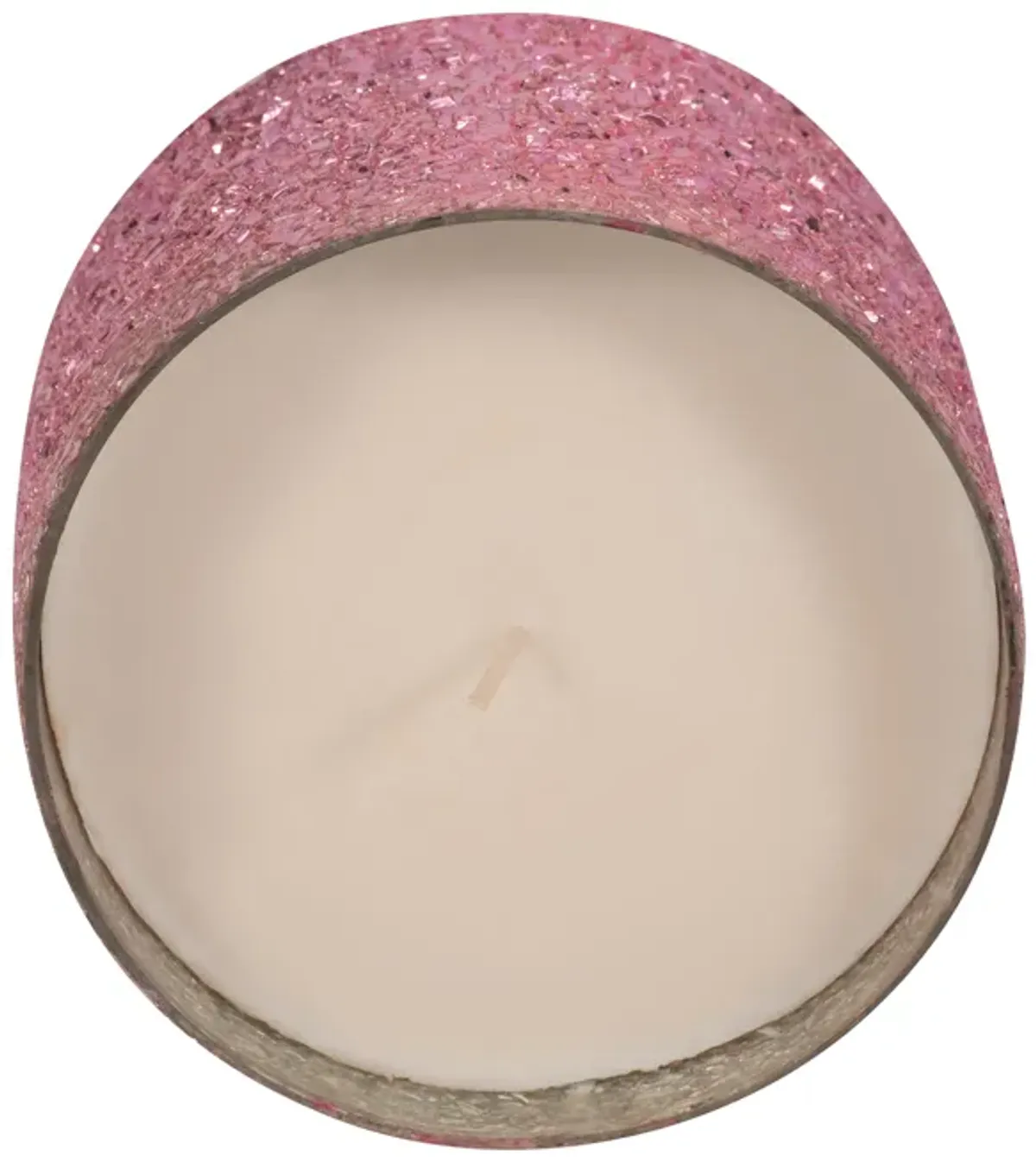 5" Pink Glass Candle, 26 oz