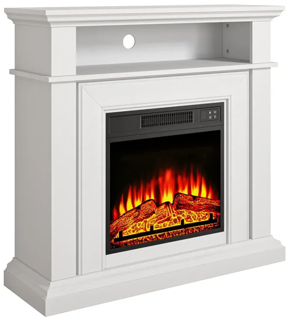 FESTIVO 36-Inch Electric Fireplace with Mantel & Wood Finish