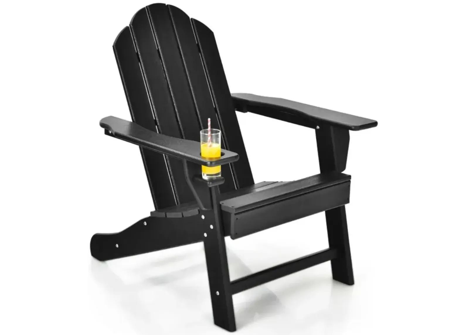 Hivvago Outdoor Adirondack Chair with Built-in Cup Holder for Backyard Porch