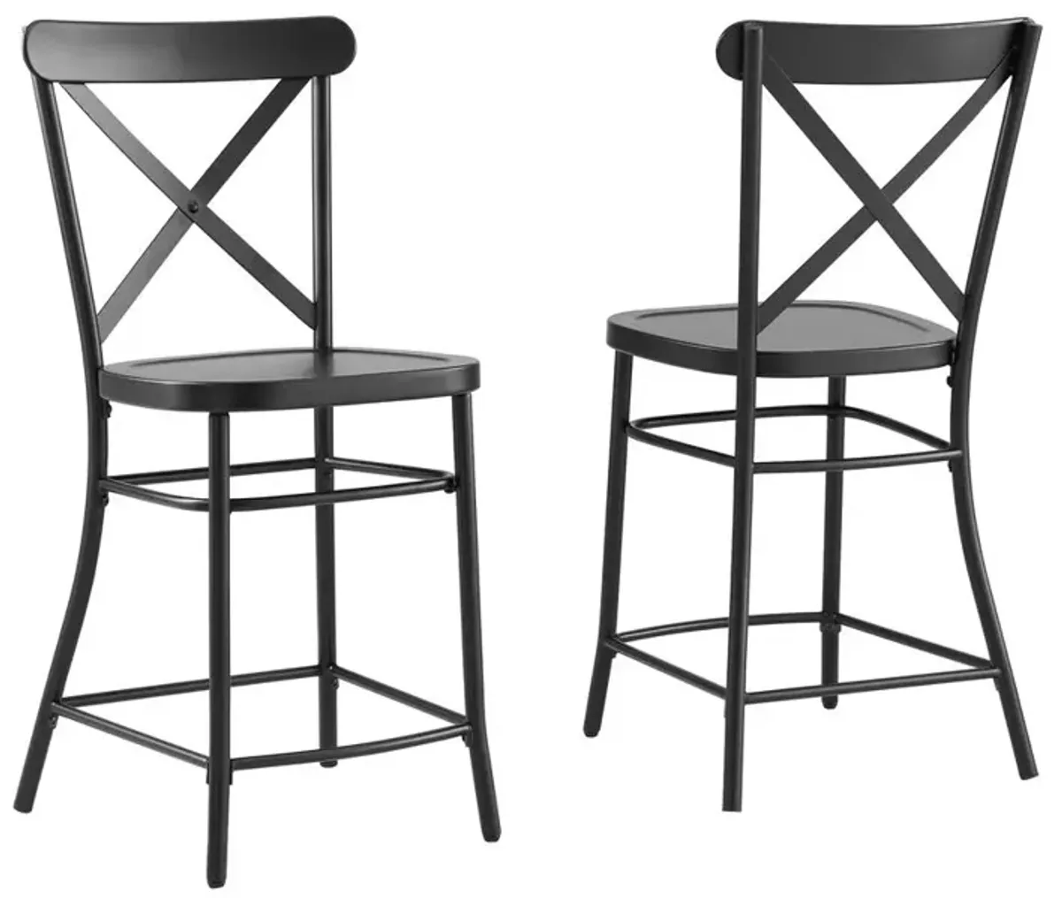 Camille 2Pc Counter Stool Set Matte Black - 2 Stools