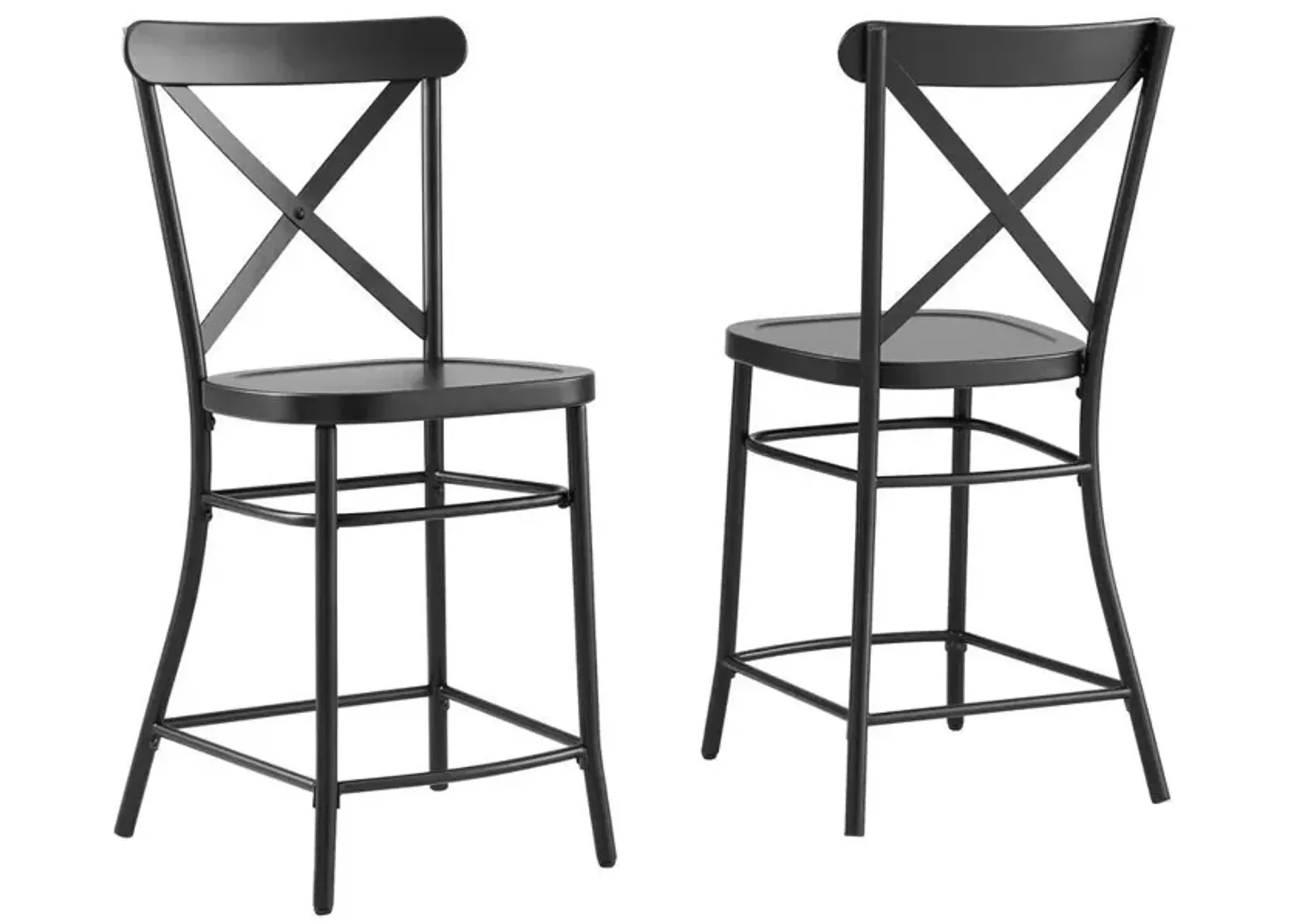 Camille 2Pc Counter Stool Set Matte Black - 2 Stools