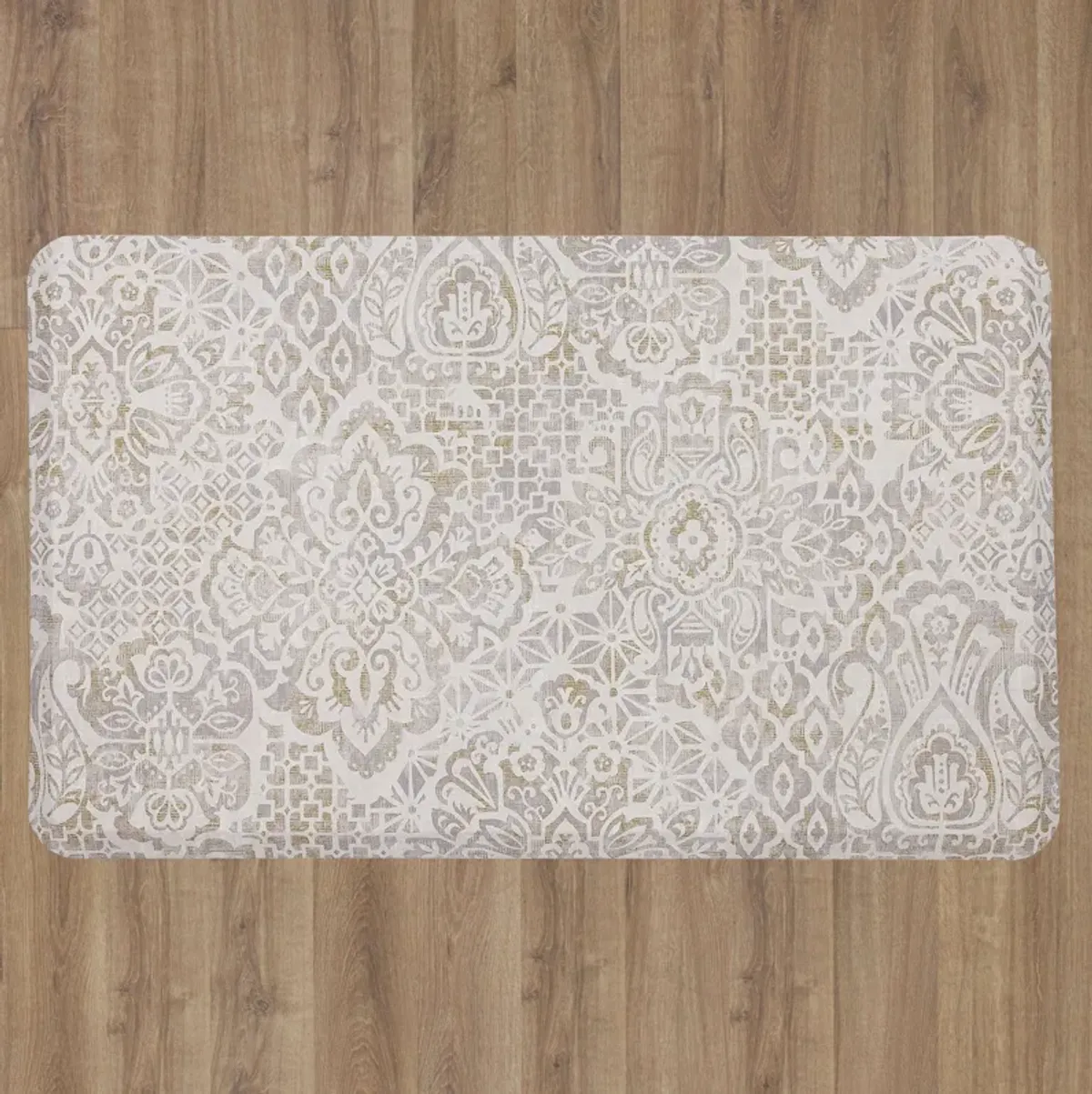 Damask Nouveau Tan  1' 8" x 3' 6" Door Mat