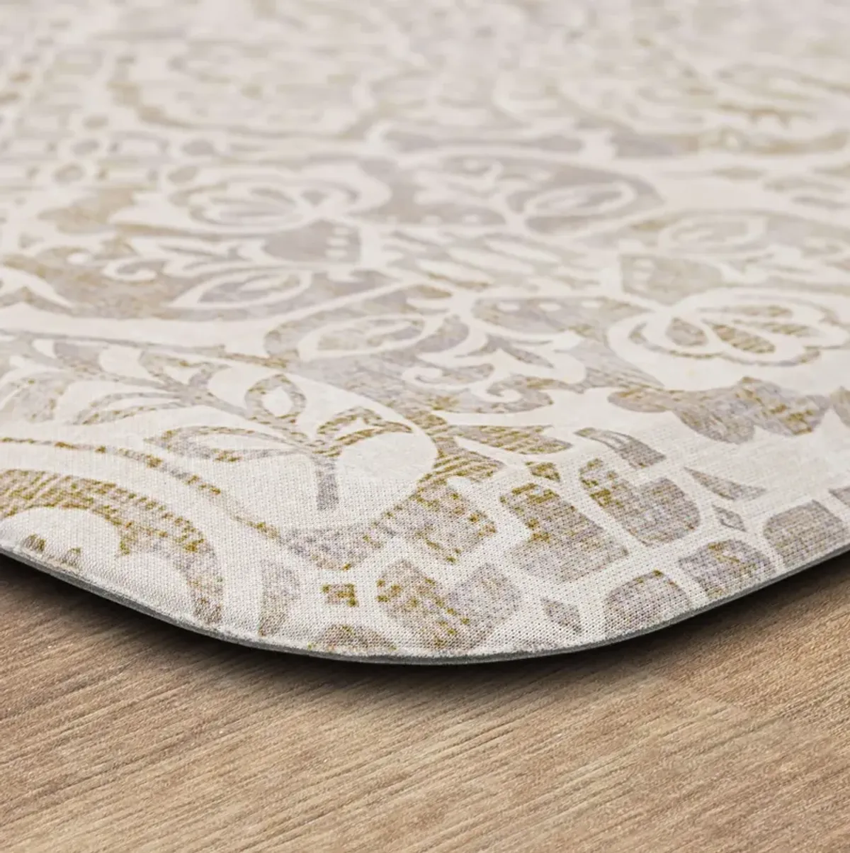 Damask Nouveau Tan  1' 8" x 3' 6" Door Mat